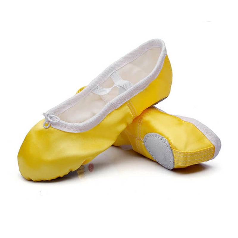 MSMAX Ballet Shoes for Girls Toddler Shoes Yellow Dance Slippers for Halloween 11 M US Little Kid - Image 1